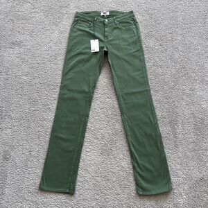 Paige Normandie Slim Fit Pants Mens 29x34 Green Classic Stretch Made USA